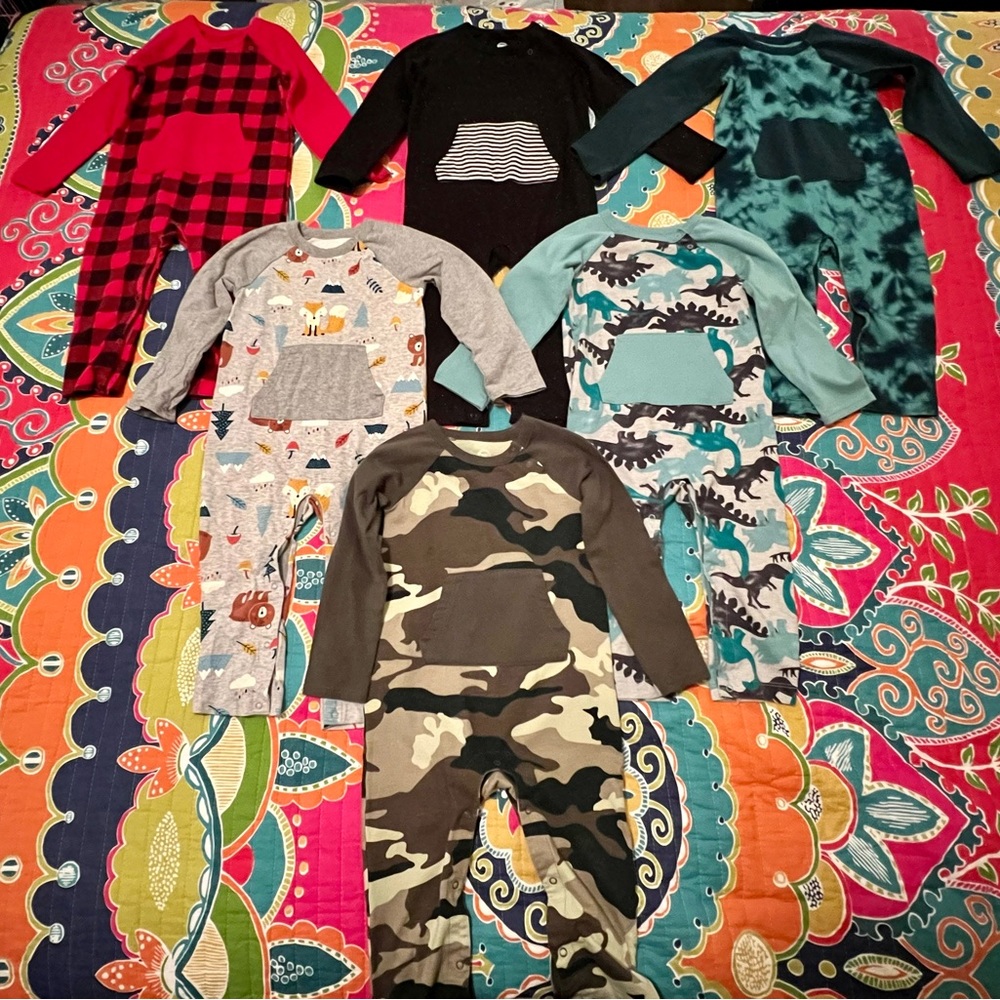 Six Wonder Nation Rompers - 24 months